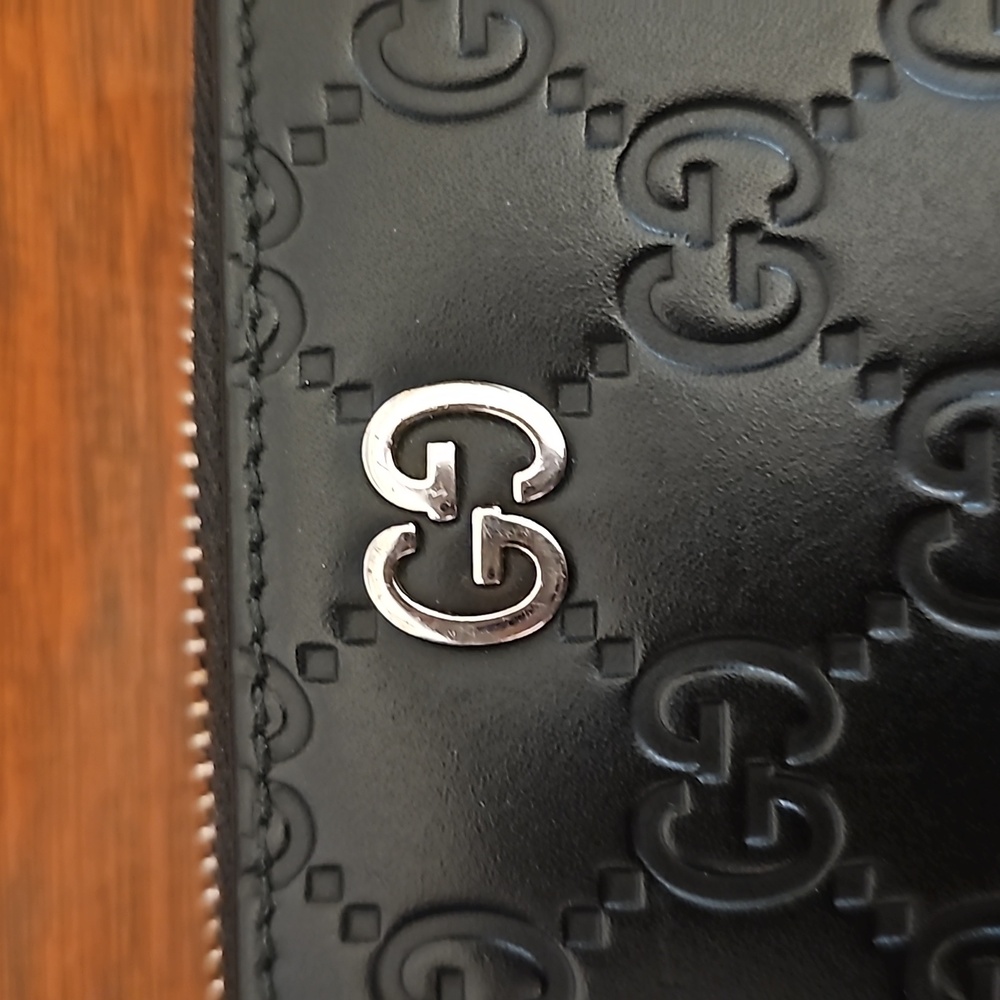 Authentic Gucci Logo Black Continental Wallet - Picture 10 of 11